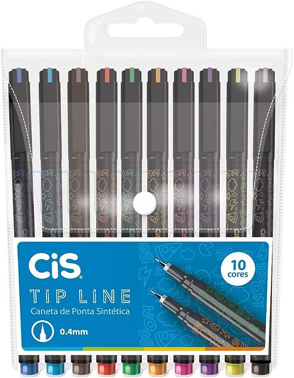Estojo C/10 Caneta 0.4mm Tip Line - Cis