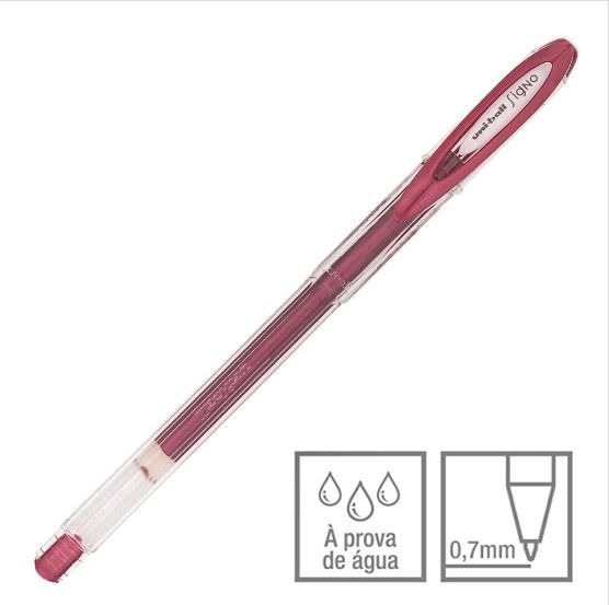 Caneta Gel Signo Noble Metal Vermelha - Uni