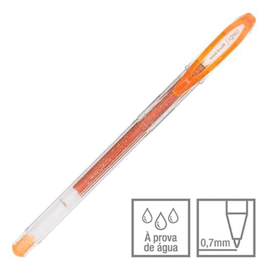 Caneta Gel 1,0 Signo Sparkling Laranja - Uni
