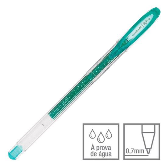 Caneta Gel 1,0 Signo Sparkling Verde - Uni