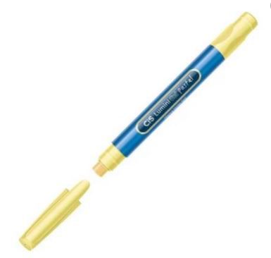 Caneta Marca Texto Lumini Gel Pastel Amarelo - Cis