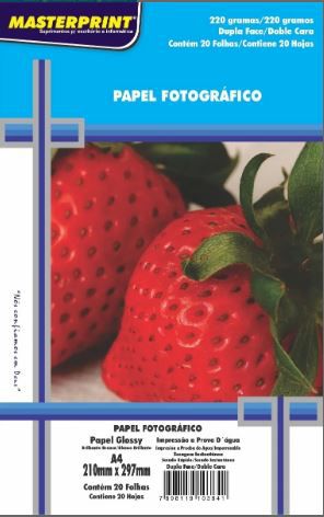 Papel Fotografico A4 220g 20f Dupla Fc-masterprint