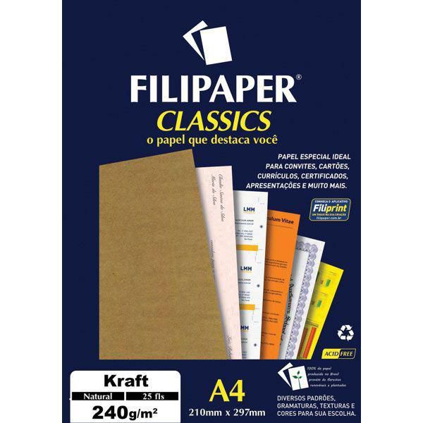Filipaper A4 240g 25f Kraft Natural - Filipaper
