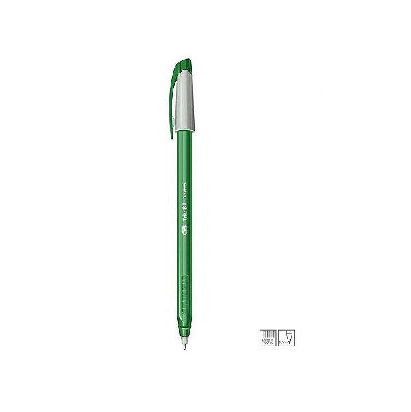 Caneta Esferografica 0,7mm Trio Bp Verde - Cis