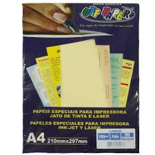 Papel Linho A4 180g 50f Palha - Offpaper