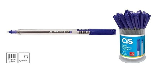 Caneta Esferografica 0,7mm Neotip Azul - Cis