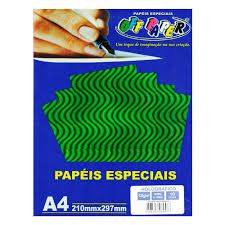 Papel A4 120g 10f Holografico Verde - Off Paper