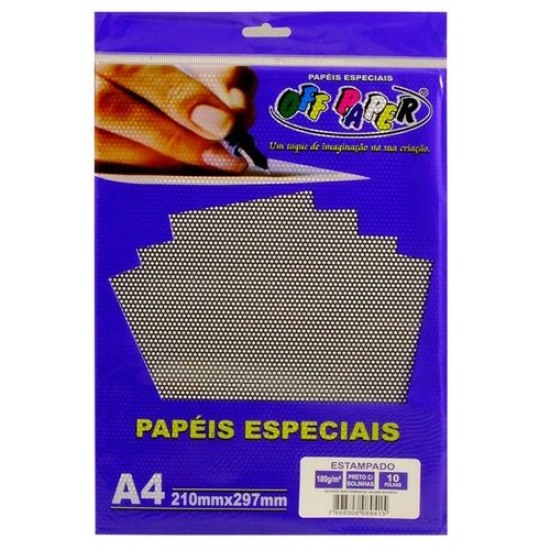 Papel A4 180g 10f Estampado Preto - Offpaper