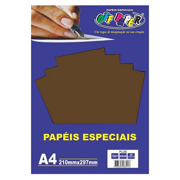 Papel A4 120g 20f Plus Marrom - Off Paper