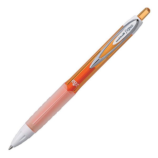 Caneta Retratil 0,7mm Signo 207 Laranja - Uni