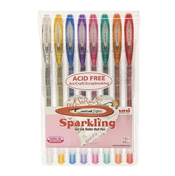 Estojo C/8 Caneta Signo Sparkling Sortida - Uni