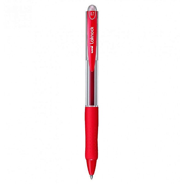 Caneta Retratil 0,7mm Laknock Vermelha - Uni
