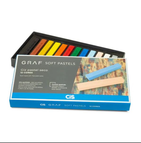 Estojo C/12 Giz Graf Pastels Seco Sortido - Cis