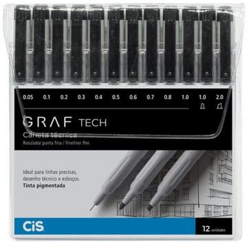 Estojo C/12 Caneta Tecnica Graf Tech - Cis