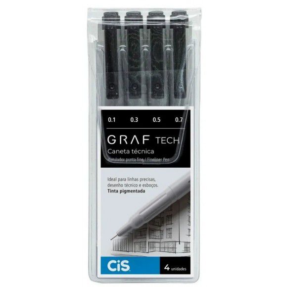 Estojo C/4 Caneta Tecnica Graf Tech - Cis