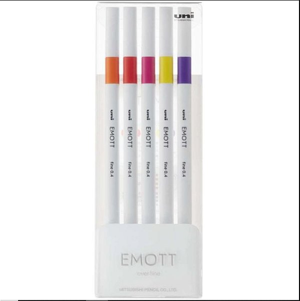 Estojo C/5 Canetas Emott 0,4mm Passion Colors- Uni