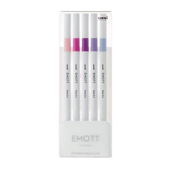 Estojo C/5 Canetas Emott 0,4mm Floral Colors- Uni