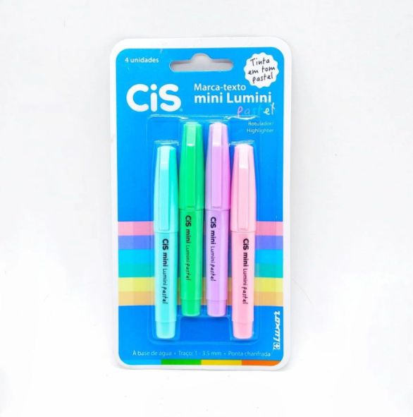 Estojo C/4 Marcador Mini Lumini Pastel - Cis