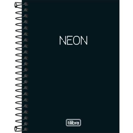 Caderneta Esp Cp 1/8 80f Neon Preto - Tilibra
