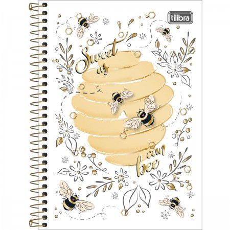 Caderno Esp Cd 1/4 80f Honey Bee - Tilibra