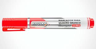 Marcador Quadro Branco Recarregavel Vermelho - Brw