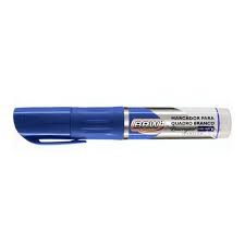 Marcador Quadro Bco Recarregavel C/refil Azul -brw