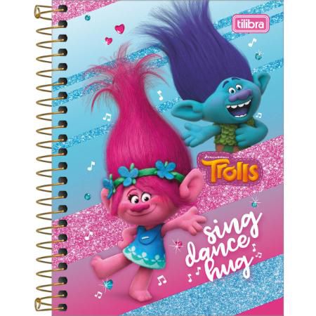 Caderneta Esp Cd 1/8 80f Trolls - Tilibra