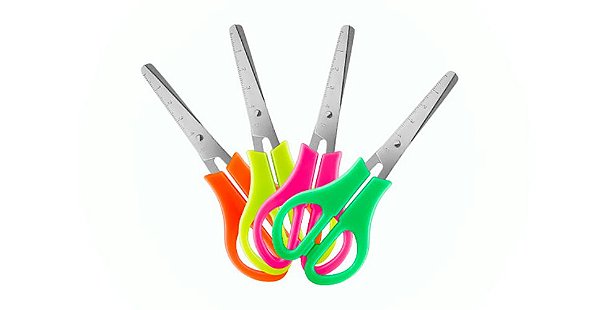 Tesoura Escolar 13cm Inox C/reg Neon Sortida - Brw