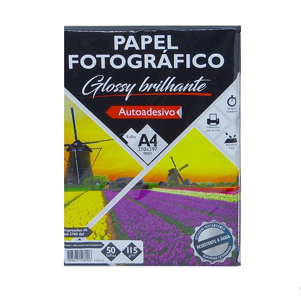 Papel Fotografico 115g 50f Adesivo Glossy - Brw