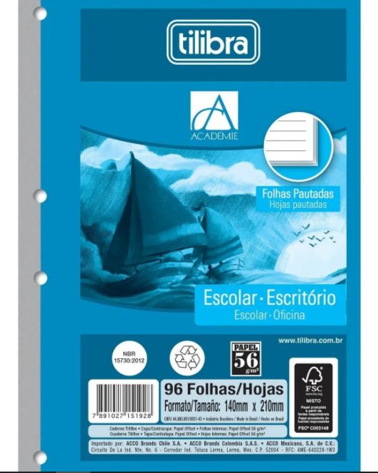 Caderno Esp Cd 1/4 96f Tiliflex Academie - Tilibra