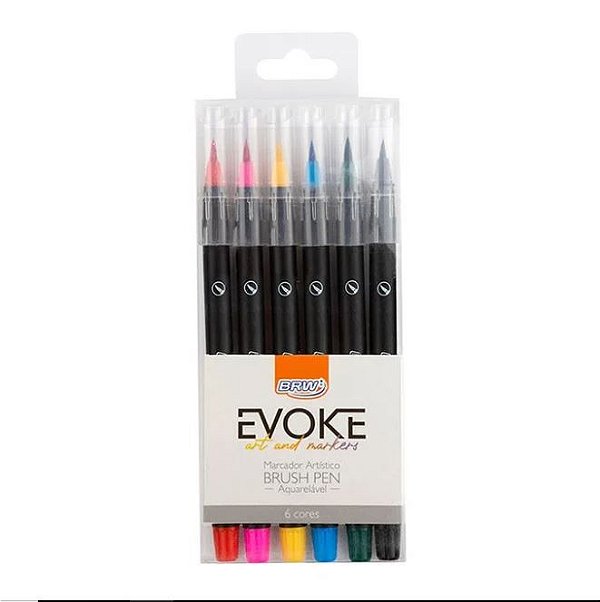 Estojo C/6 Marcador Brush Pen - Brw