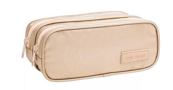 Estojo Duplo G West Villag Metal Dourado - Tilibra