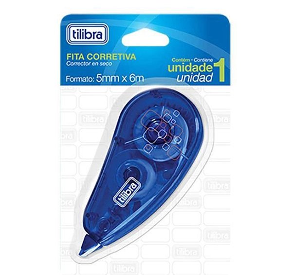 Fita Corretiva Blister Azul - Tilibra