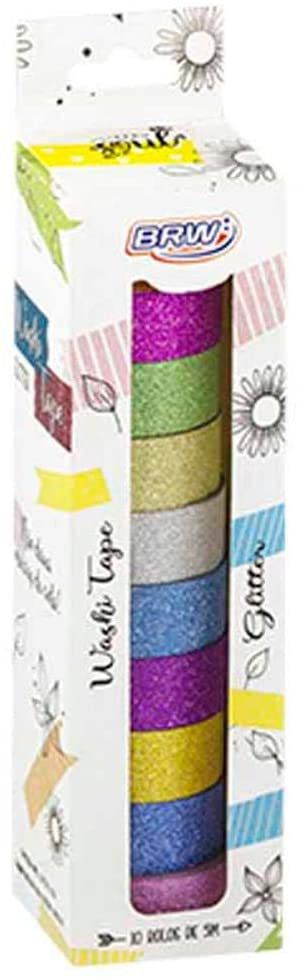 Fita Adesiva 15mmx5mm C/10 Washi Tape Gliter - Brw