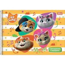 Caderno Esp Cd Cartografia 80f 44 Gatos - Tilibra