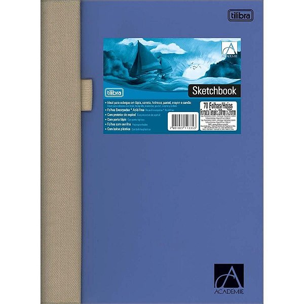 Caderno Sketchbook 70f S/p Academie Medio- Tilibra