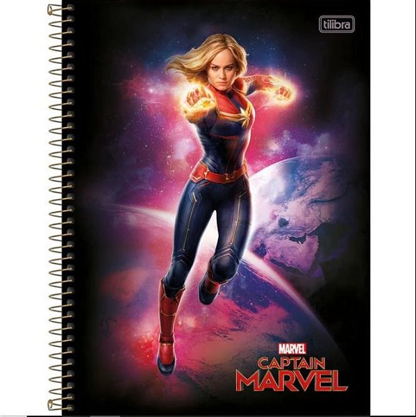 Caderno Esp Cd Univ 10m 160f Cap Marvel - Tilibra