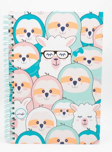 Caderno A5 Cd Espiral Lhama E Bicho Preguica - Bee