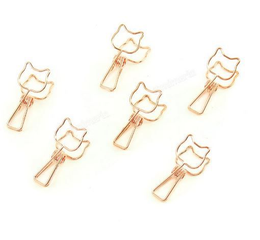 Pregador De Papel C/6und Gato Rose - Bee