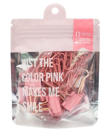 Kit Prendedor De Papel 19mm Pct C/10und Rosa- Bee
