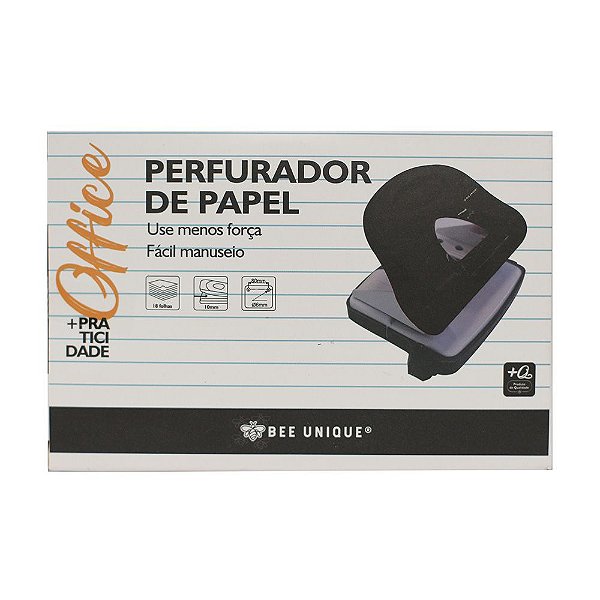 Perfurador De Papel 2 Furos 75mmx105mm - Bee