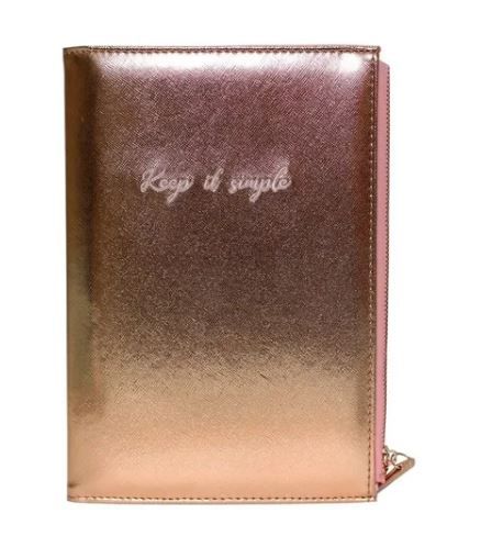 Caderno A5 80g 80f C/estojo Metalic Rose Gold -bee
