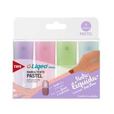 Marca Texto C/4 Mini Liqeo Pastel Sortido - Tris