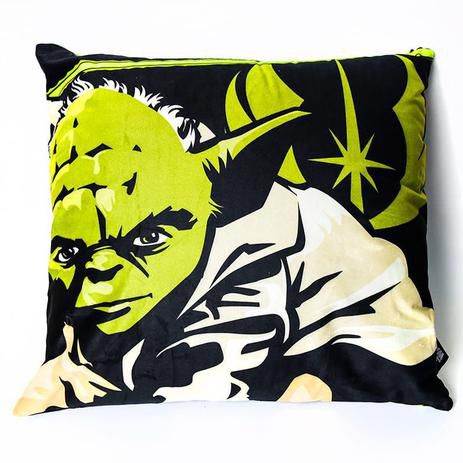Almofada 40x40cm Fibra Veludo Yoda Star War - Zona