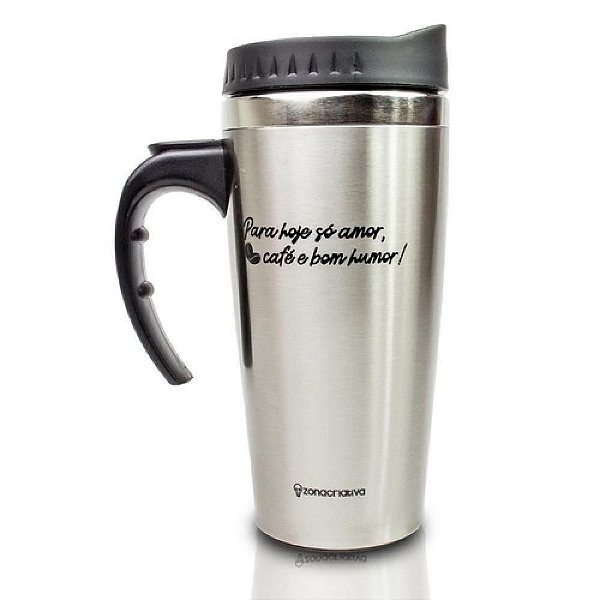 Copo Viagem 500ml Travel C/alca Cafe E Bom  - Zona