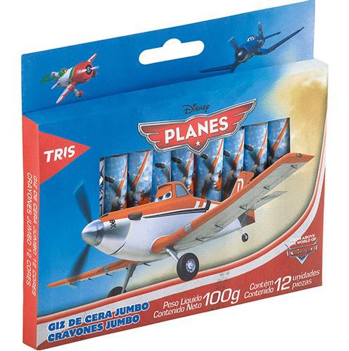Giz Cera Jumbo Planes 12 Cores - Tris