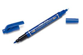 Marcador Permanente Ponta Dupla Azul - Pentel