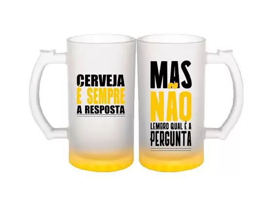 Kit C/2 Caneca Chopp 450ml Fosco Cerveja E  - Zona