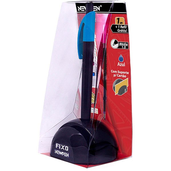 Caneta Fixo C/corrente C/recarga Azul Neon -newpen