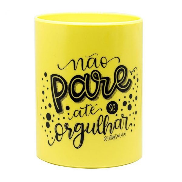 Porta Canetas Up Pastel Amarelo - Newpen